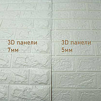 3D панель самоклеюча 700х770 х 5мм Шпалери під декоративну цеглу Самоклейка 3Д Білий, фото 5