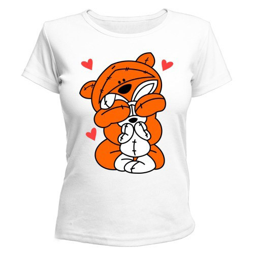 Жіноча футболка з принтом "Ведмедик і зайченя" Push IT