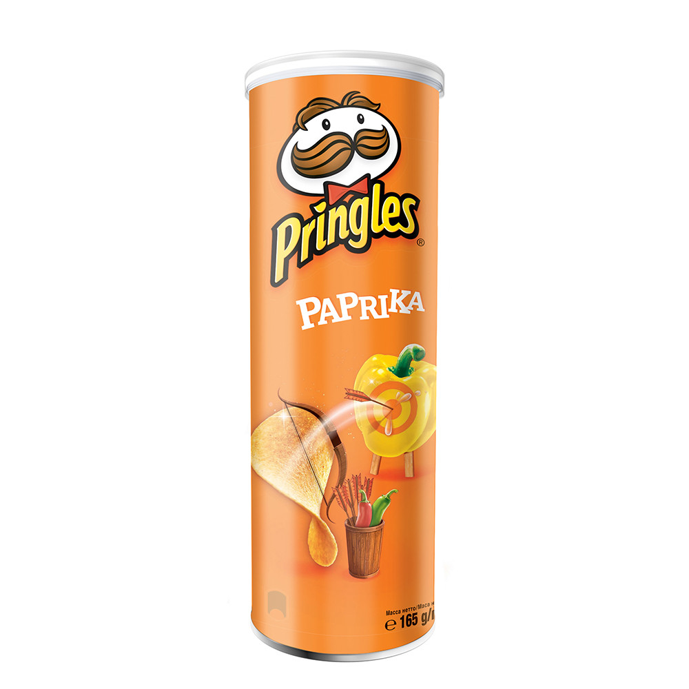 Чіпси Pringles Paprika, паприка, 165 г, 19 шт/ящ