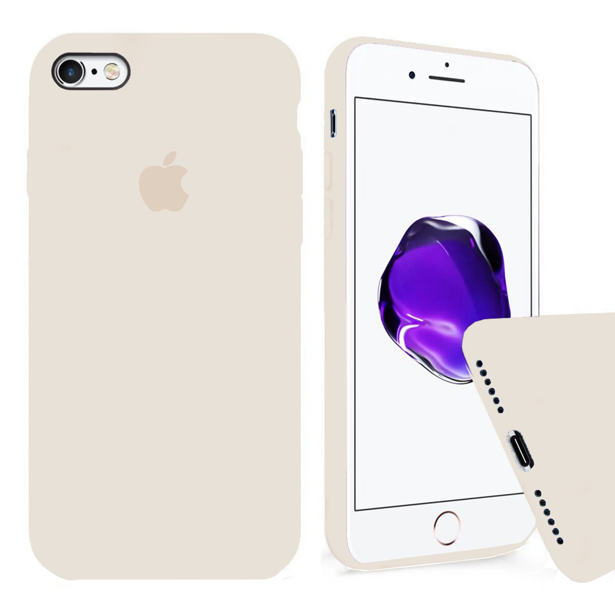 Чохол Silicone FULL case для IPhone 6 Plus/6s Plus Antique white бежевий