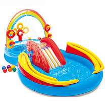 Надувний ігровий центр-басейн з гіркою Веселка Intex 57453