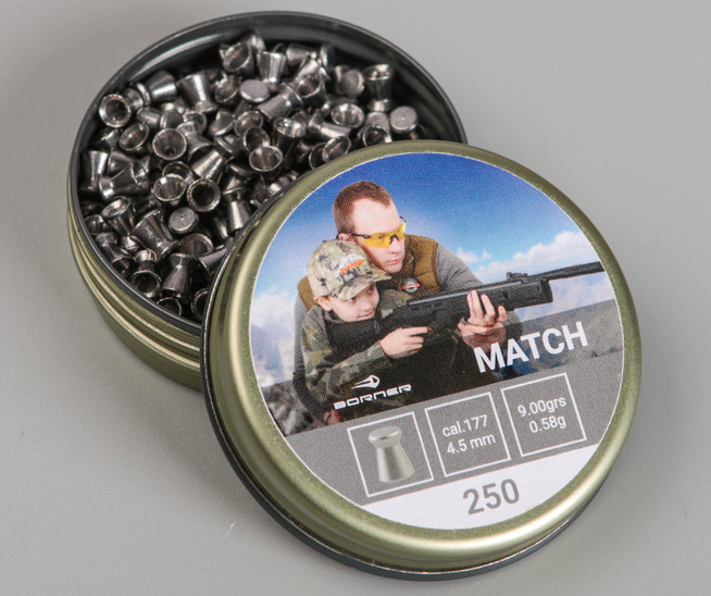 Кулі для пневматики Borner Match 0.58 гр / 4.5 мм / 250 шт, фото 1