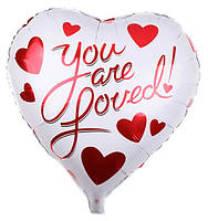 Воздушный шар сердце You are Loved фольгированный 43х48 см