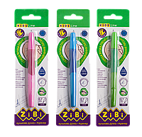 Ручка кулькова для шульги з гумовим грипом синій блістер (1шт) KIDS Line