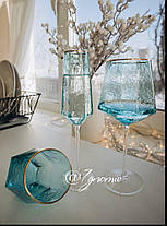Склянка для напоїв з блакитного скла Кристал 450 мл, фото 2