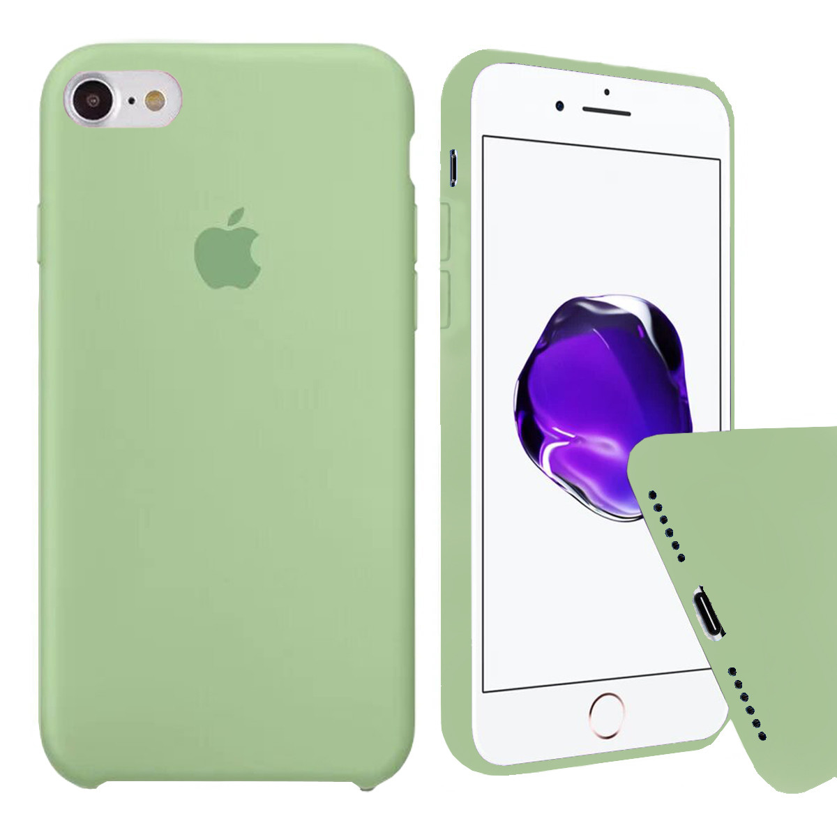 Чохол Silicone FULL case для IPhone 7 Mint м'ятний