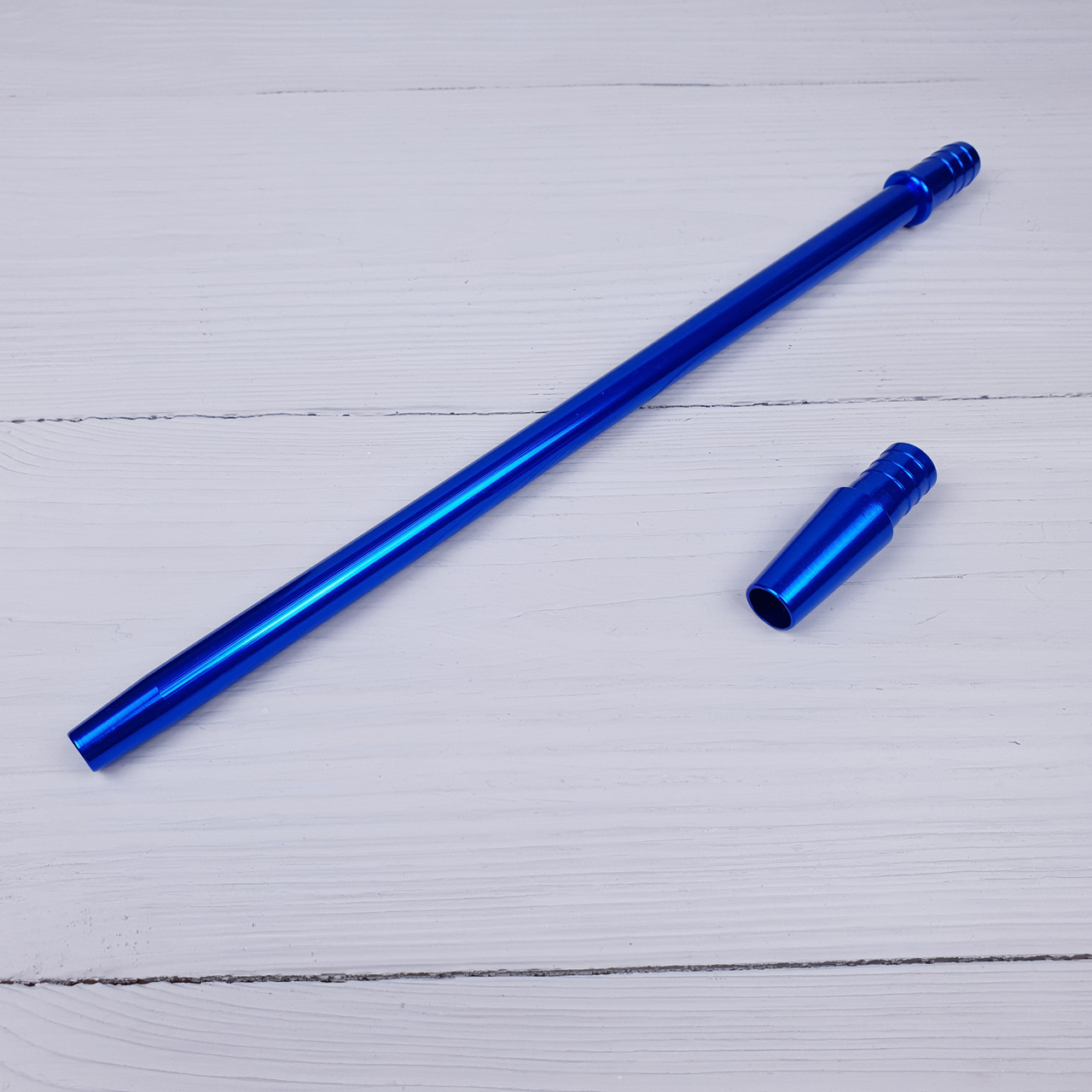 Мундштук для кальяну металевий 27см (синій), фото 1