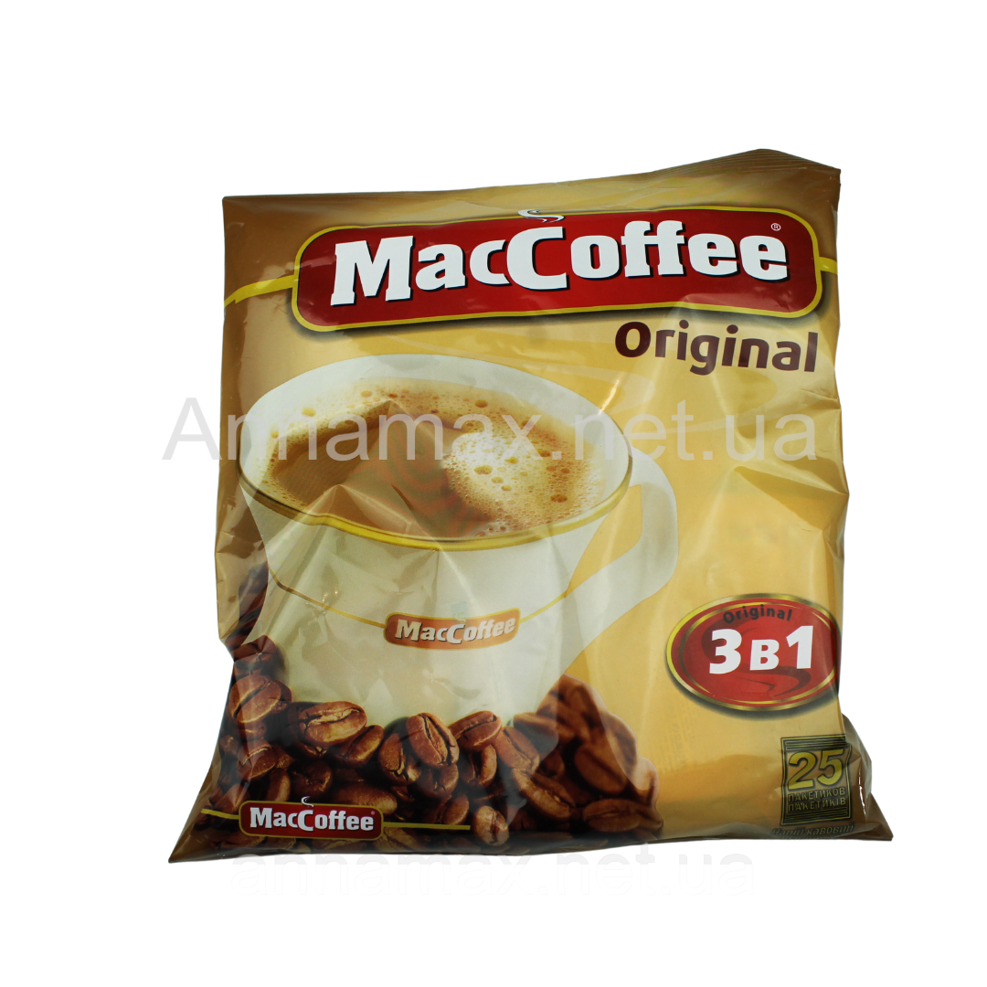Кава в стіках Мас Coffee "Оригінал" 3 в 1 25шт*18 гр, 40уп/ящ