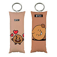 Брелок мини-дакимакура Шуки BTS BT21 Shooky 4*10 см (br0054)