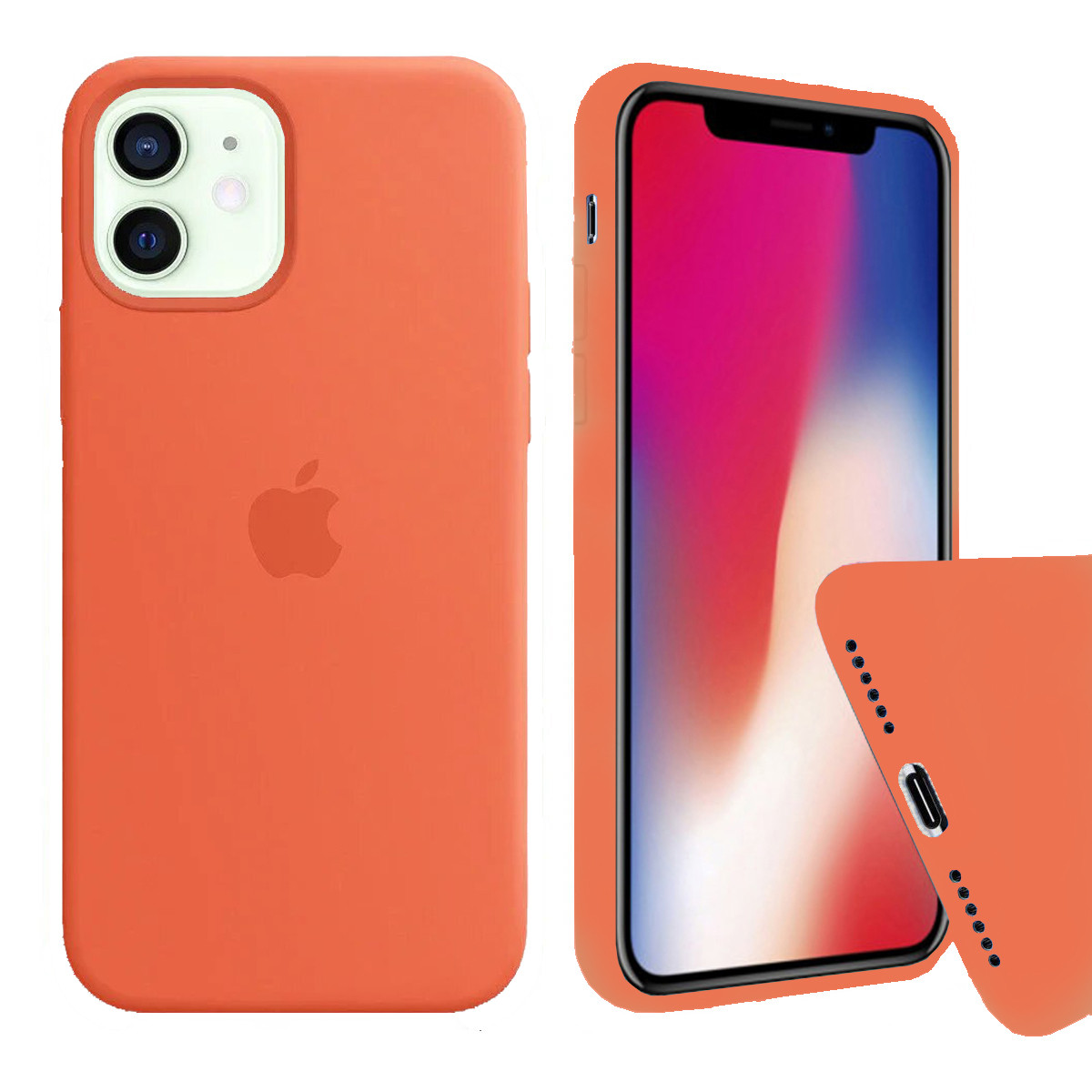 Чохол Silicone FULL case для IPhone 12 Orange жовтогарячий