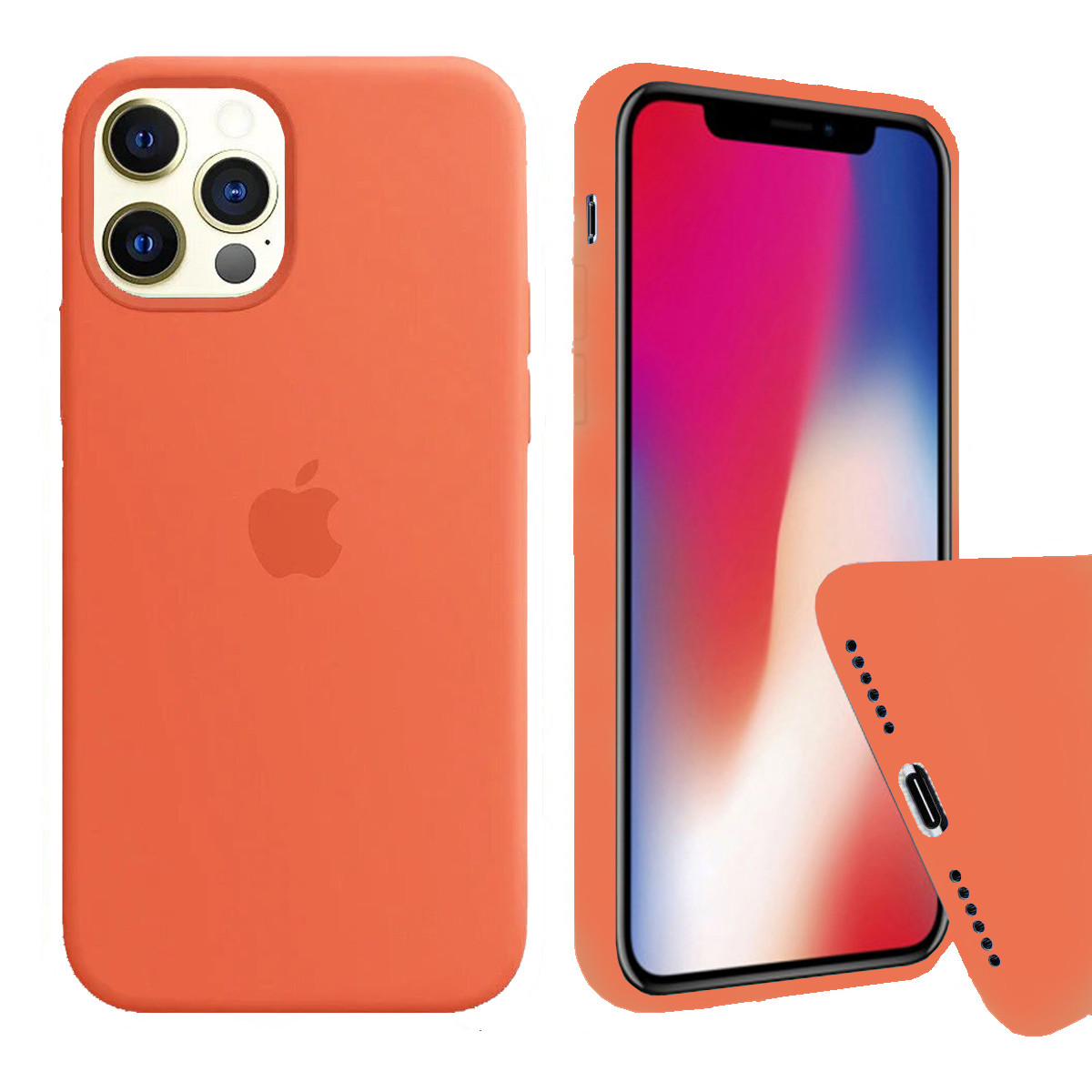 Чохол Silicone FULL case для IPhone 12 Pro Orange жовтогарячий