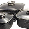 Набір посуду Kamille 7 предметів (20см,, 24см., 28см., прихватки) з литого алюмінію KM-4435, фото 7