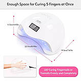 Професійна UV/LED лампа SUN 5 для полімеризації гелів і гель-лаків, 48 Вт. Білий, фото 3