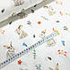 Фланелева тканина сірі зайчики намальовані з квіточками на білому (шир. 2,4 м) (FL-T-0119), фото 2