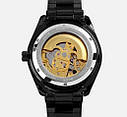 Чоловічий механічний наручний годинник Skmei 9194 скелетон (Чорний), фото 3