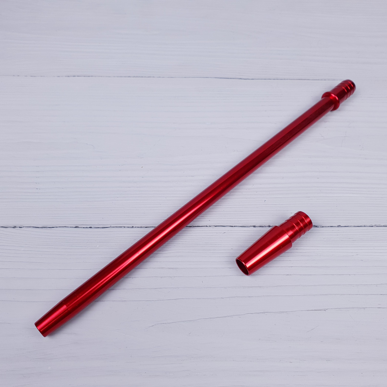 Мундштук для кальяну металевий 27см (червоний), фото 1