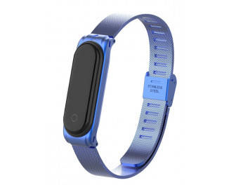 Ремешок металлический для Xiaomi Mi Band 4 блочный синий, фото 2