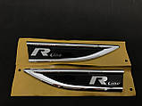 Емблема, логотип напис на крило "R-line" ЛЕЗО: комплект 2шт, фото 7