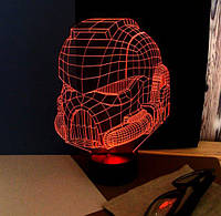 3D ночник из акрила, LED светильник в детскую, ночник "Шлем штурмовика" (16 цветов свечения) с пультом ДУ