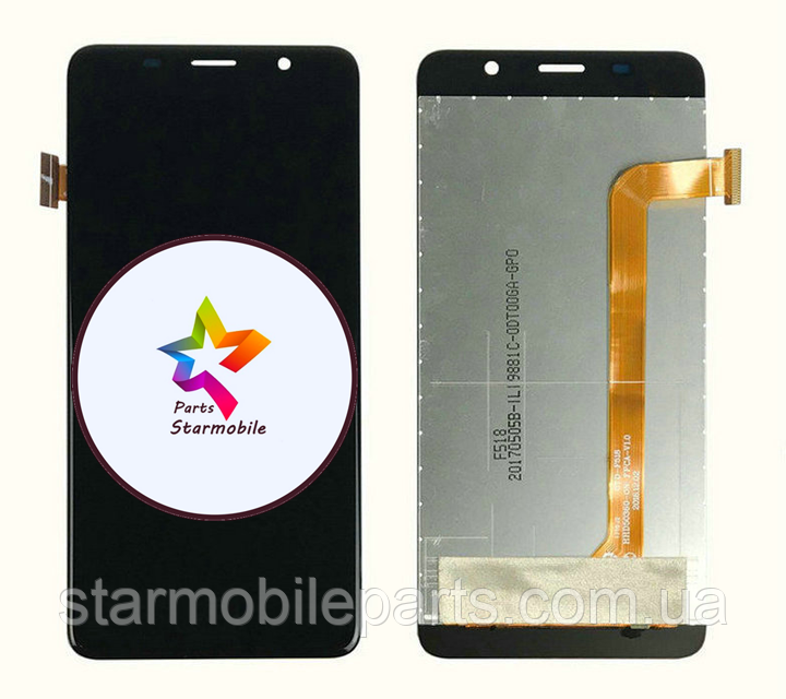Дисплей Leagoo M5 Edge + сенсор чорний (оригінальні комплектуючі), фото 1