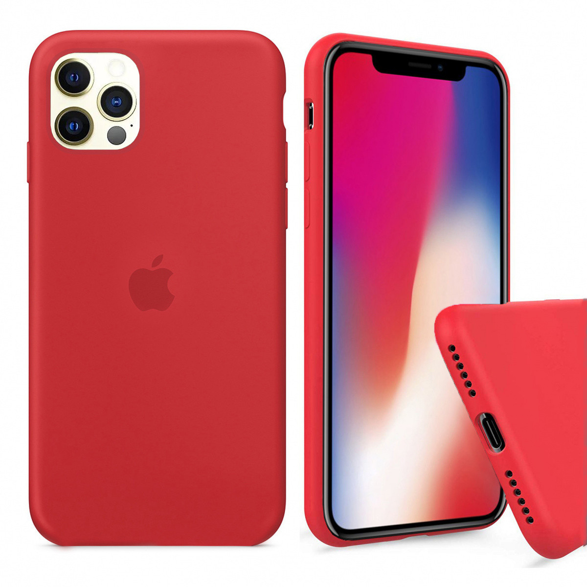Чохол Silicone FULL case для IPhone 12 Pro Red червоний