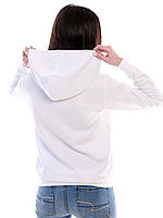 Оригінальна жіноча худі біла з капюшоном ОНАВЛЮБЛЕНА, фото 3