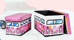 Пуф - Короб складаний "Love bus" , ящик, корзина для іграшок