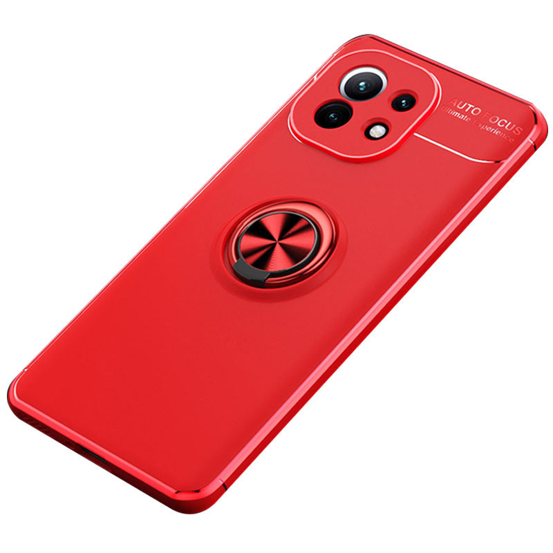 TPU чохол Deen ColorRing під магнітний тримач (opp) для Xiaomi Mi 11 Червоний / Червоний