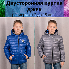 Дитяча куртка демісезонна на хлопчика Джек Розміри 98- 164 електрик/сірий