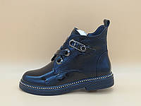 Чорні шкіряні черевики Erisses. Маленькі розміри (33, 34)