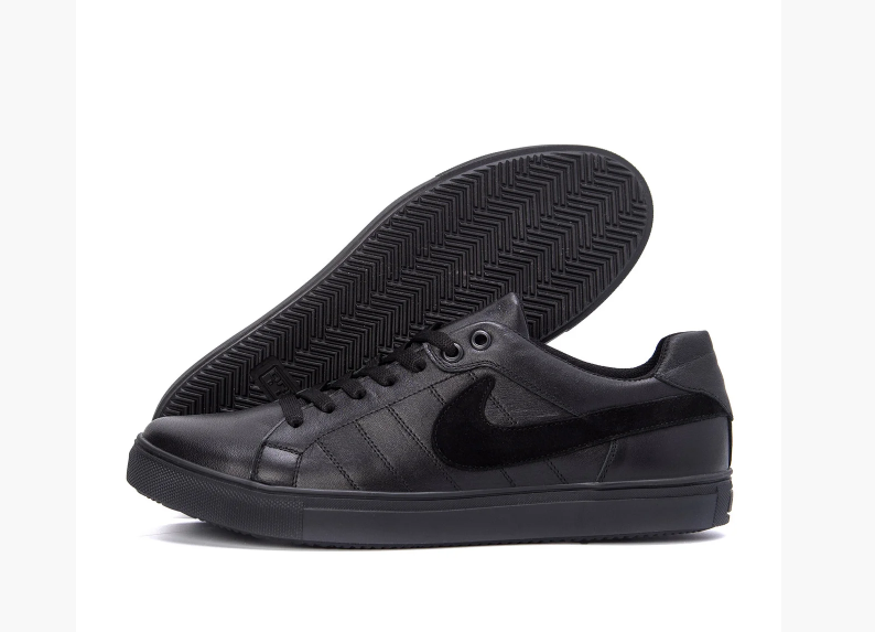 Чоловічі шкіряні кросівки Nike black чорні
