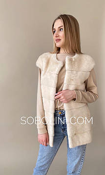 Стильний жилет з норки в стилі "мілітарі", розмір 48, в наявності