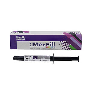 MerFill RAINBOW, шприц 3г, жидкотекучий фотополимерный композит, F & A Medical Green-Fluo