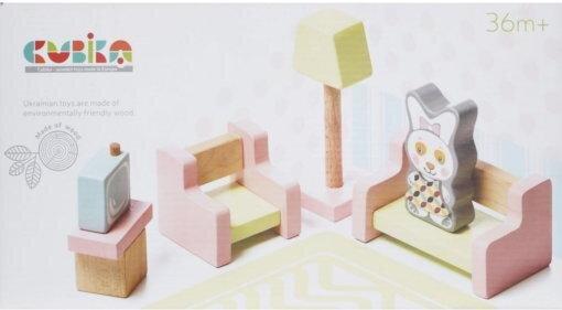 Деревянный игрушечный набор Cubika Мебель 4 9 деталей (15030) - фото 2 - id-p1249910404