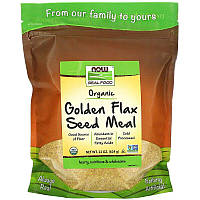 Золотые семена льна NOW Foods, Real Food "Golden Flax Seed Meal" органические, молотые (624 г)