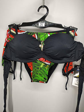 ОПТ Купальник трійка з бразилиана і звичайними плавками Sisianna 53415 чорний на 42 44 46 48 50 розмір, фото 2