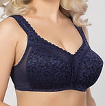 Бюстгальтер із широкими бретелями великого розміру без кісточок жіночий, синій Elita, фото 2