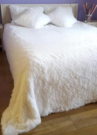 Комплект Покривало Травичка + 2 наволочки  210х230/Покривало травичка/Біле покривало на ліжко