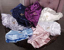 Крижма для хрещення 90х90 з фіолетовим куточком Венена, фото 4