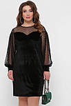 Велюрове  плаття для повних ,чорне, вечірне, розмір XL/XXL/XXXL, фото 3