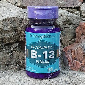 Вітамінний комплекс Piping Rock B-Complex + B-12 Vitamin (Б-комплекс + Б-12) 180 таблеток