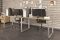 Письменный стол двойной без царги Loft Design Q-135-2 Дуб Борас