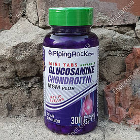 Хондропротектор Piping Rock Glucosamine Chondroitin MSM Plus - mini tabs, 300 таблеток