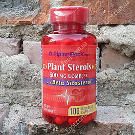 Для серця Piping Rock Plant Sterols 600 мг Complex with Beta Sitosterol 100 капсул