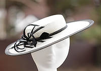 Летняя женская шляпа Канотье соломка синамей поля 10 см размер 55-59