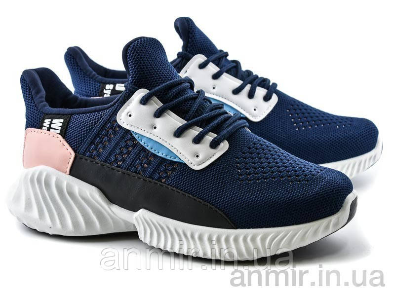 Кроссовки взрослые женские весна/осень 20-654 blue уценка (36-41 ...
