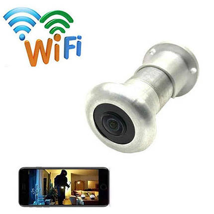 Відеоглазок wifi c датчиком руху, підсвічуванням і записом HQCam 405B, 2 Мп, сріблястий, фото 2