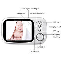 Відеоняня Baby Monitor VB603 зі зворотним зв'язком, бездротова, HD720P, 3.2 "дисплей, датчик температури, фото 3