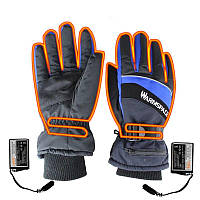 Зимние перчатки с подогревом термо лыжные Luckstone Warmspace HE329 с аккумуляторами, размер L, синие