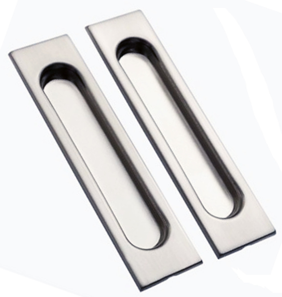 Ручки для розсувних дверей без замку I-077 Нікель, фото 1